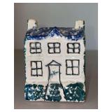 19th-century Staffordshire Prattware pottery house moneybox, a type of English folk art