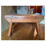 Antique Primitive Handcrafted footstool…..12 x 7 x 7 tall