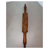 Vintage Springerle Rolling Pin Used To Emboss Cookie Dough