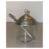 NIB Salisbury Fine Metal Artisans handcrafted Honey Jar with Dipper…..4-1/2” tall