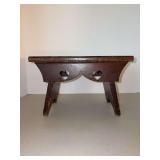 Antique handcrafted wooden stool…..11 x 6-3/4 x 7-1/4 tall