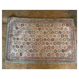 Signed (Whitaker) Cat's Paw Hand Micro Hooked Wool Rug…..does show wear but great vintage piece…..23-1/2 x 35-1/2