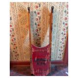 Antique Primitive Folk Art Design Child’s Wood Sled…..10-1/2w x 36-1/2 long…..labeled PMC