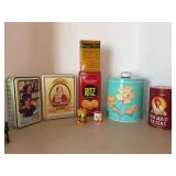 Grouping of vintage tins