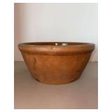Unmarked salt glaze and textured bowl…..11”D x 5” tall