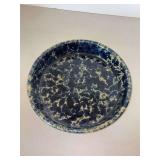 Pennsylvania Dutch Bennington Potters Vermont Spatterware Blue baking dish…..10-1/4”D x 2” tall