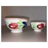 2 Antique Belgian Imperial Royal Nimy Porcelain Spatterware Bowls…..6 x 3–/4 tall and 4-1/4 x 2-1/2 tall