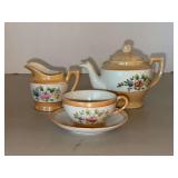 Partial Lusterware Tea Set Made In Japan….Teapot, creamer, cup/saucer