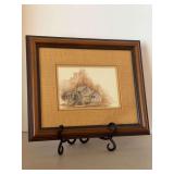 Nicely framed and signed  art print titled 'The Old Grist Mill' by artist Archie Campbell…..11-3/4 x 9-3/4