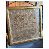 Antique sampler by Louisa Brown - 1830 - see pics for more info on back…..18-3/4” square