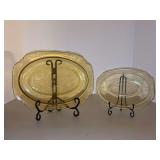 (2) Federal Glass Madrid Amber Serving Trays…..11-1/2 and 8-1/4