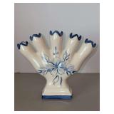 Vintage Leart Hand-Painted Five Finger Bud Vase…..7-1/4” wide x 6-1/4” tall