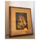 Signed and nicely framed Morris Robbins ‘47 lion print…..19-1/2 x 23-1/2
