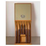 Vintage Flint Stainless Vanadium Knife Set with hanging case