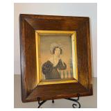 19th-century portrait miniature print of a woman, likely dating from the Georgian or Victorian period between 1800 and 1840…..7-7/8 x 8-7/8
