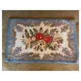 Nice looking hand woven hook rug with floral design…..24 x 36