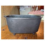 Vintage 'H.B.-84' cast iron planter…..miniature version of larger ham broiler…..9 x 4-3/4 x 4 tall