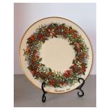 Lenox Annual Limited Edition (1981) Colonial Christmas Wreath Issue “Virginia, The First Colony” decorative plate…..10-3/4”