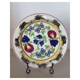 Antique English Ironstone Rabbit Stick Spatterware Plate - Virginia Rose - 9-1/4”D…..there are 2 minor chips (see pics)