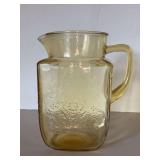 Federal Glass Amber Madrid Pitcher….8” tall