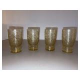 Set of (5) Federal Glass Madrid Amber Juice Glasses…..3-3/4” tall….one more was found and included