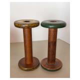 Pair of Antique Industrial Textile Spools…..7-1/4” tall
