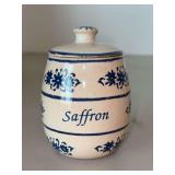 Vintage (1997) pottery Saffron Spice Jar…..from the 16th Annual B & W Pottery Conv. - June 12-14, 1997 - Iron & Lace…..4” tall