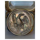 U.S. Civil War Federal Cartridge Box Sling  Eagle Breast Plate…..hooks on back are missing