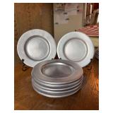 Set of (7) Cambridge Colonial by Oneida pewter 5-1/2” dessert plates
