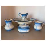 Antique 5-piece W.E.P. Co. Victorian porcelain wash set