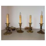 Set of (4) electric brass candles…..8-1/2” tall….none are tested