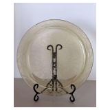 Federal Glass Madrid Amber Cake Serving Plate…..11-1/2”D