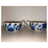 Set of (2) Salmon Falls Stoneware salt glaze soup cups