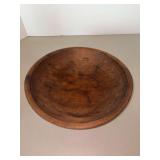 Antique primitive hand-carved wooden dough bowl…..11-3/4”D x 2-3/4” tall