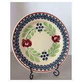 Societe Ceramique Maestricht Holland with Stick Spatter Floral design…..9-1/8”D….one small chip on rim