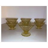 Set of (6) matching and (1) single Federal Glass Madrid Amber Sherbet Bowls…..2-1/2 and 3” tall