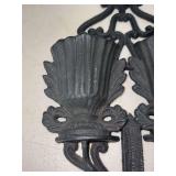 Antique Victorian Cast Iron Double Urn Match Safe Wall Pocket…..4-1/2 x 7” tall
