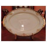 Sone China Large Serving Platter 16 1/4' L. Stunning Black & Gold pattern. Hand painted. Made in Japan.