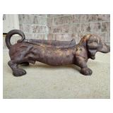 Cast Iron Dachshund Wiener Dog Boot Scraper Collectible, a 2 piece type, 14' L x 5' T.