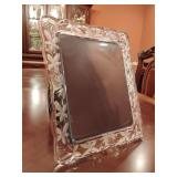 Mikasa crystal picture frame with etched floral 12' x 10'.