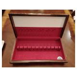 Tarnish Resisting Footed Silver Chest, no lower drawer, 12 place settings. 19 1/4' x 10' x 3 3/4' T. Exterior very worn.