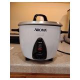 Aroma® 20 Cup Dishwasher Safe Rice Cooker & Steamer, 4 Piece, Model ARC-733G. Like new. Untested.