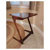 Bamboo TV Tray Table Z Shaped Sofa Side Table for Small Space, 25 3/4' T x 23 1/2' W x 15 3/4' D.