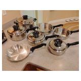 Chefs Ware by Townecraft 5 Ply-Multi Core Cookware Set stainless steel Made in USA, 11 pieces. These are very nice. See lot #420.
