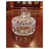Vintage Gorham Althea Lead Crystal Candy Dish with Lid, Thumbnail Cut 4' T, 4 1/4' across.