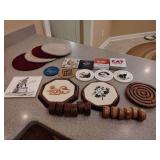 Trivets, Coasters, Napkin Ring Holders, Table Game, See pics.