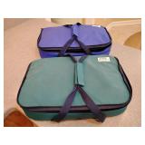 2 Pyrex Portables, with dishes and lids.