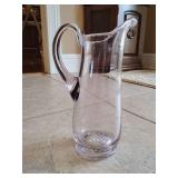 EAPG cocktail pitcher Early American by DG&L, slightly purple, amethyst color, air bubble & irregularities ,diamond pattern in bottom, 7 1/2' T.