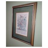 Framed print from the 'Twelve Months of Flowers' series, published in 1730 by London nurseryman Robert Furber. 16' x 12'