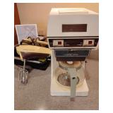 Vintage appliance Mr. Coffee 12 Automatic coffee maker, likely from the early 1970s, and Vintage Sunbeam Mixmaster 5 Speed, missing selector cover button. Untested.